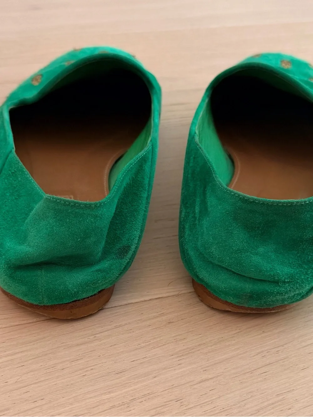 Aquazzura green suede